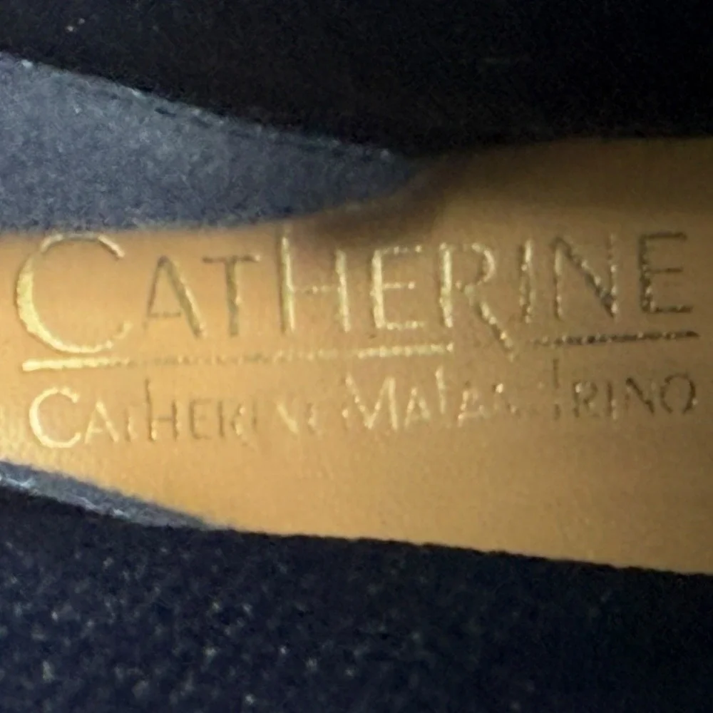 Catherine Malandrino Tammy Navy Glitter‎ Knit Pointed Toe Sock Boots Size 10